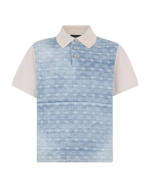 Polo Con Monogramma di DSquared² in Blue da Uomo