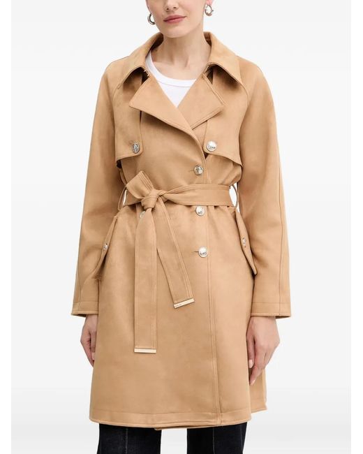 Morgan Natural Double-Breasted Belted Coat