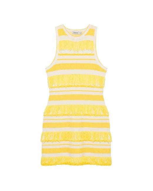Jonathan Simkhai Yellow Elly Striped Mini Dress