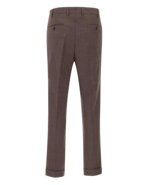 Devore Gray Pleated-Front Trousers for men