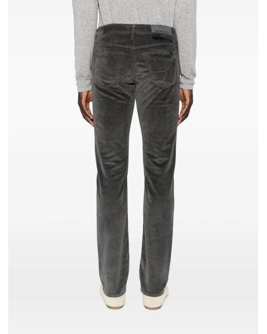 Jacob Cohen Black Corduroy Straight-Leg Trousers for men