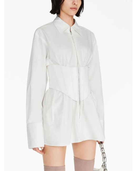 Dion Lee White Corset Organic-Cotton Minidress