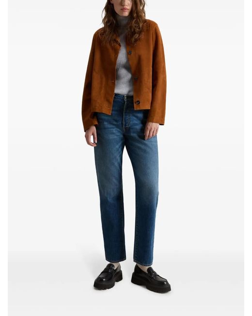 Woolrich Brown Veste Légère En Daim