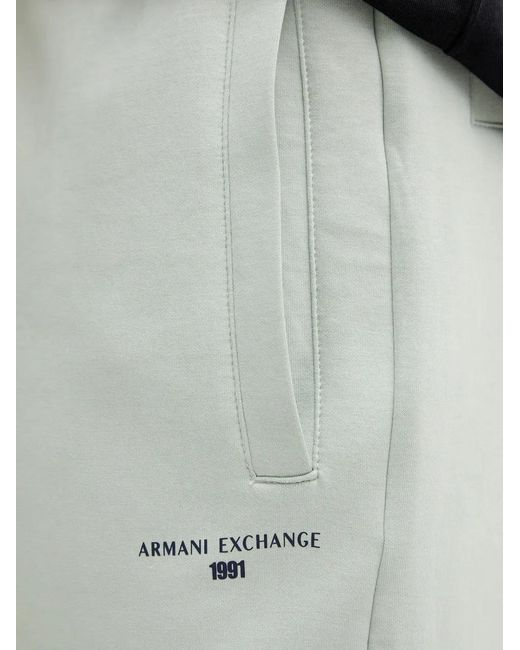 ARMANI EXCHANGE Gray Logo Print Track Pants for men
