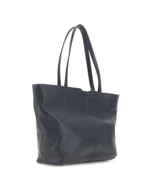 Gianni Chiarini Blue Large Sandra Grained Leather Shoulder Bag