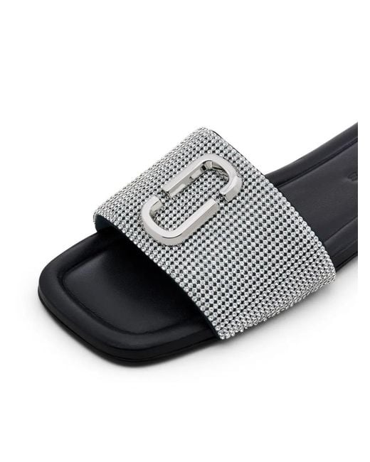 Marc Jacobs Black Rhinestone J Marc Sandals