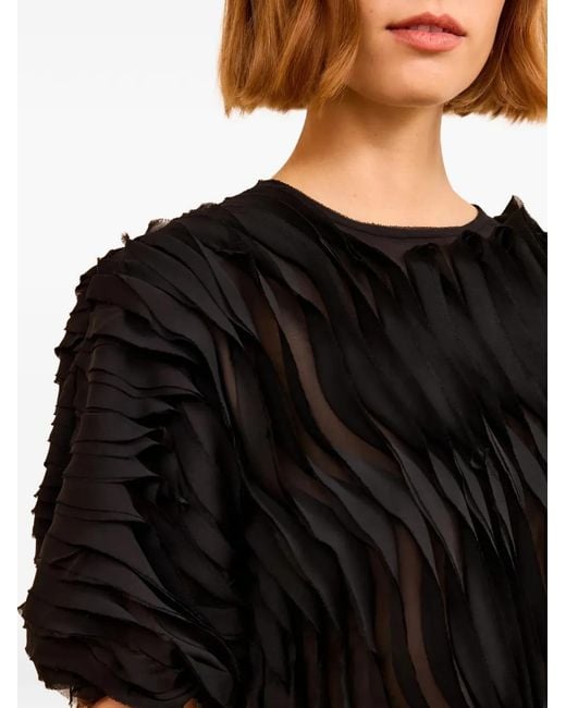 Ulla Johnson Black Vayda Short-Sleeve Top