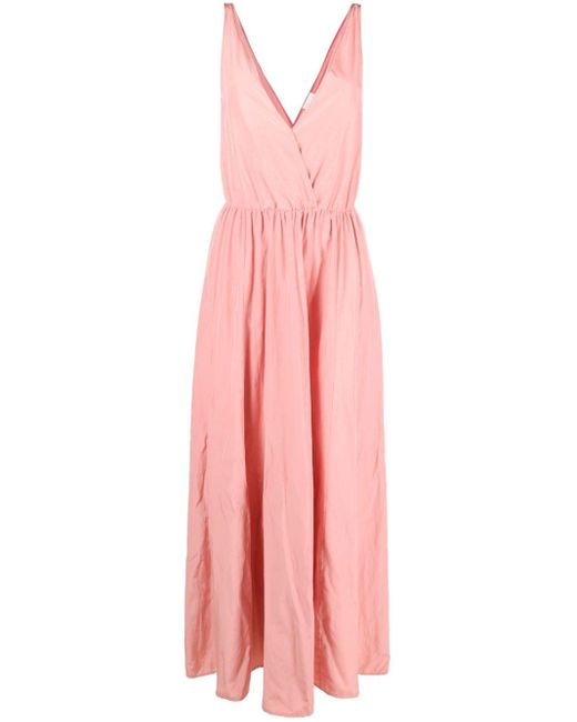 Forte Forte Pink Ärmelloses Kleid mit V-Ausschnitt
