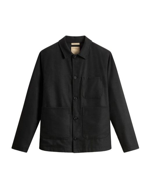 Woolrich Black Chore Shirt Jacket for men