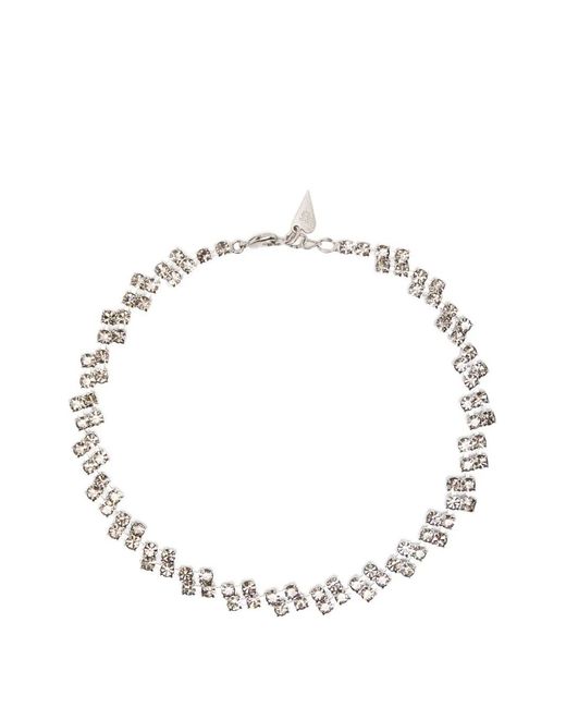 Forte_forte Metallic Crystal-Embellished Heart-Charm Necklace