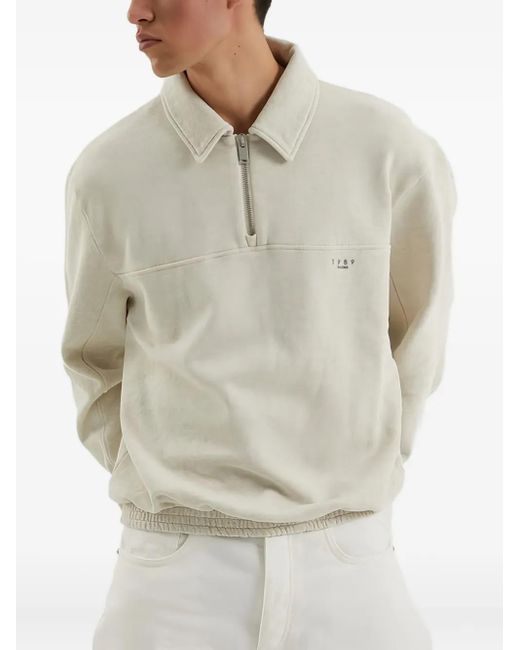 1989 STUDIO White Half-Zip Sweatshirt