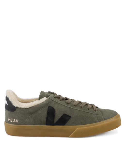 Veja Green Campo Suede Shearling Sneakers