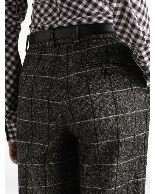 Dolce & Gabbana Gray Check-Pattern Trousers