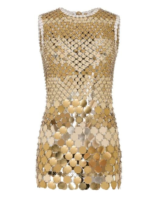 Rabanne Metallic Stud Assembly Mini Dress