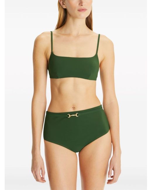 Tory Burch Green Bikinihöschen mit hohem Bund