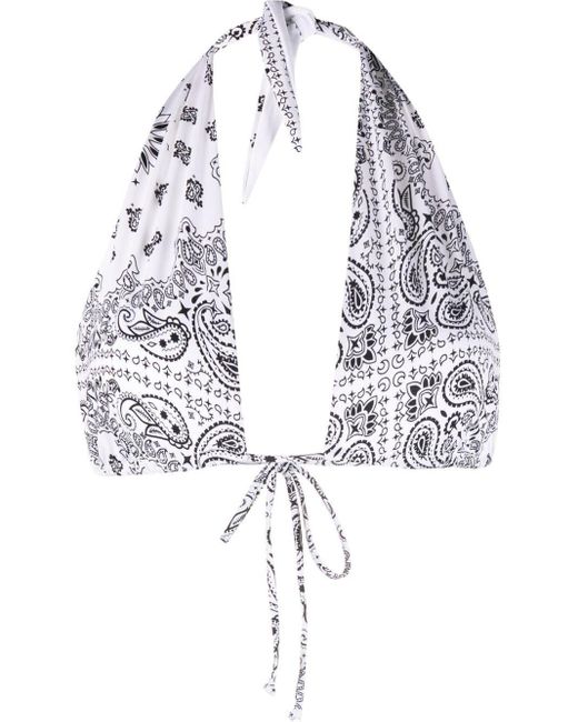 Mc2 Saint Barth Bandanaprint Halterneck Bikini in White Lyst