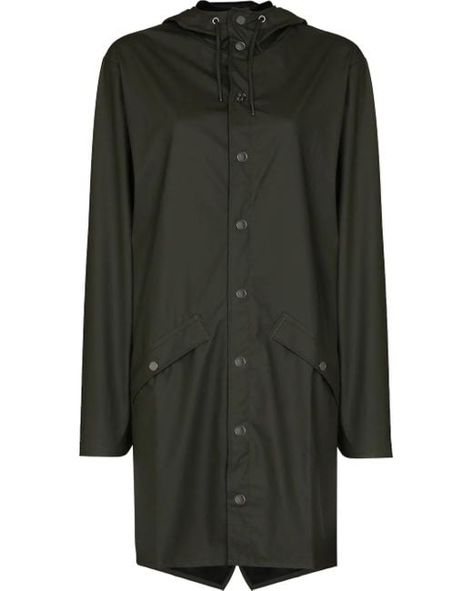 Rains Green Hooded Waterproof Coat