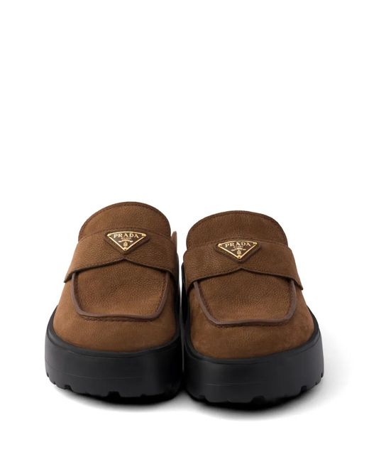 Mules di Prada in Brown