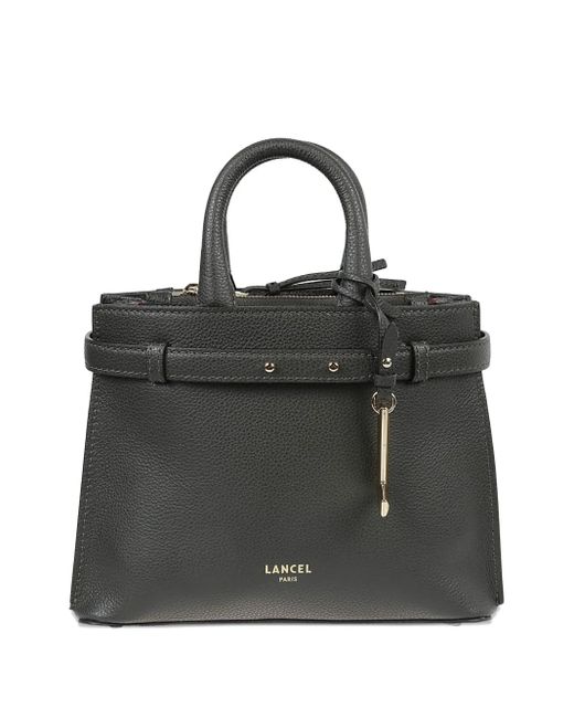Lancel Leather Belted Satchel Bag Black
