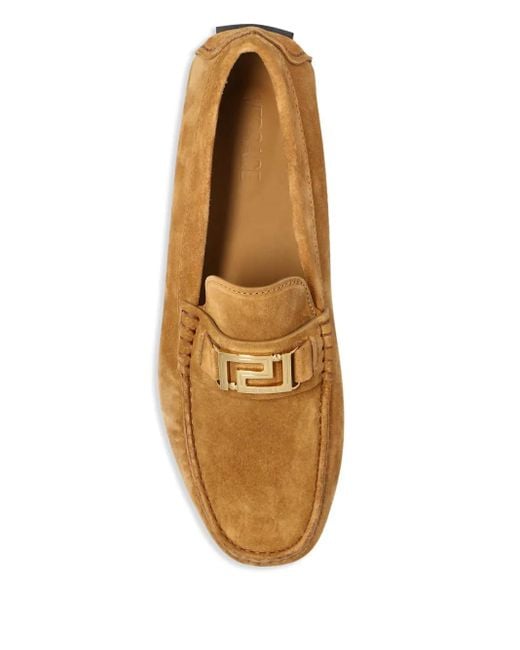 Versace Brown Suede Loafers for men