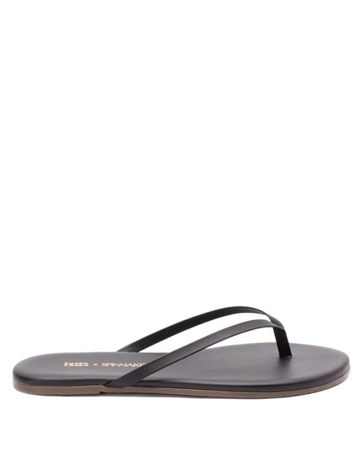 TKEES Black Lily Liners Flip Flops