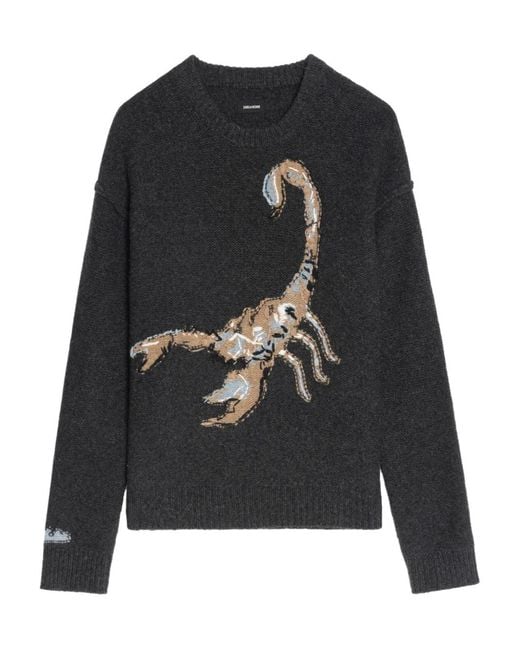 Zadig & Voltaire Black Jordan Scorpion-Motif Sweater for men
