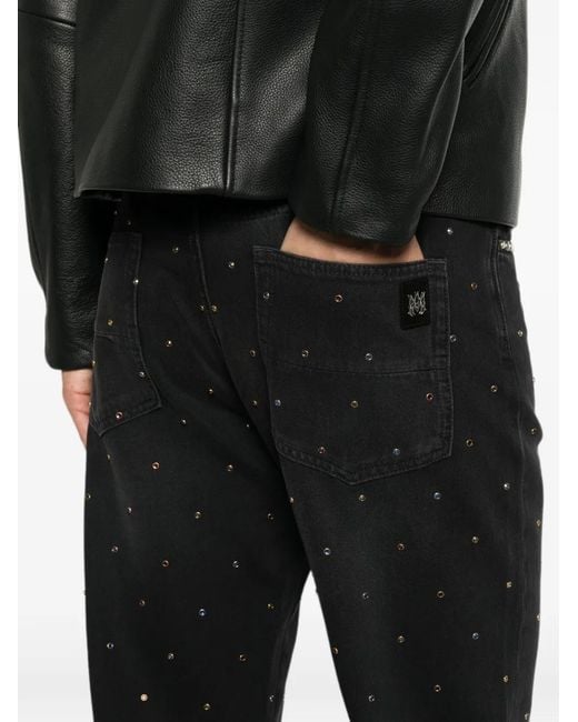 Vaqueros Rectos Con Apliques Amiri de hombre de color Black