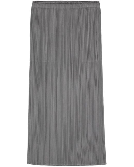 Falda de tubo con efecto plisado Pleats Please Issey Miyake de color Gray