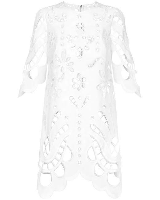 Dolce & Gabbana White Cut-Out Shift Minidress