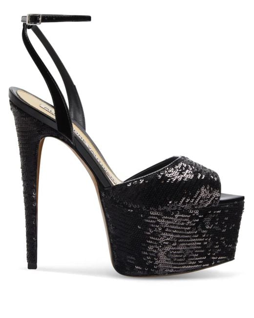 Alexandre Vauthier Black 160Mm Sequinned Sandals
