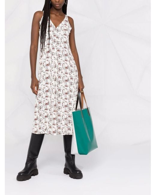 Inspiring Ganni Floral crêpe sleeveless 
