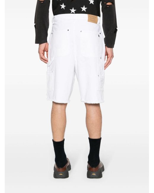 Etudes Studio White Friche Distressed Denim Shorts for men