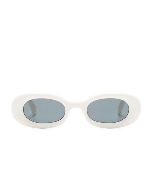 Off-White c/o Virgil Abloh Blue Amalfi Oval-frame Sunglasses