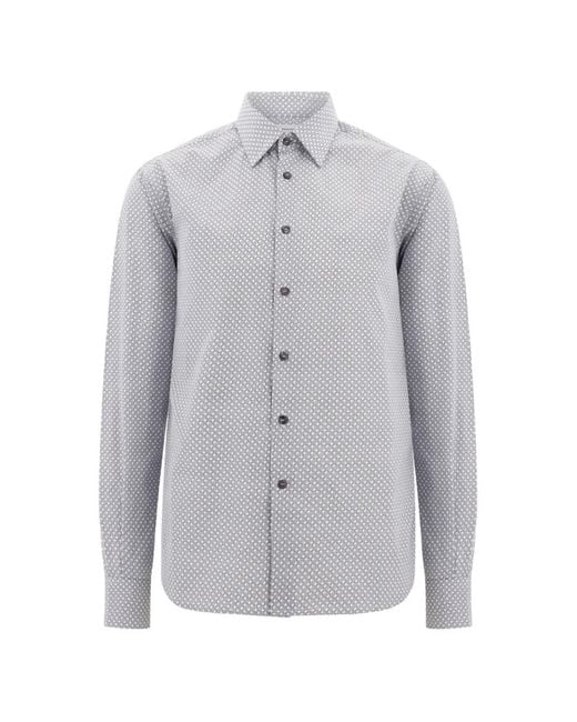 Ferragamo Gray Micro-Patterned Shirt for men