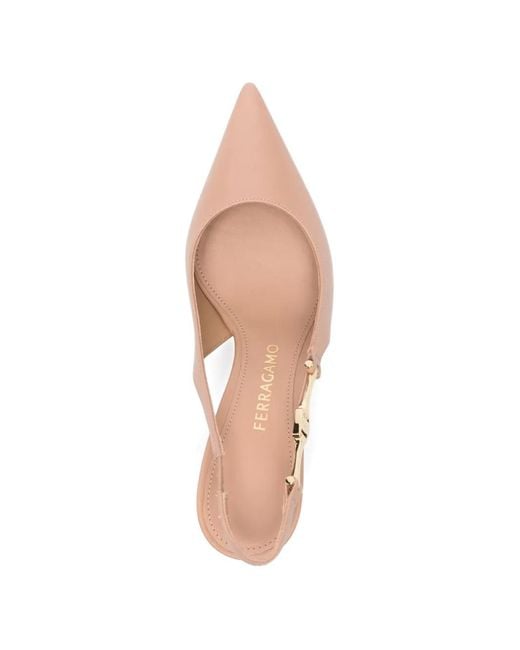Ferragamo Pink Pointed Slingback Pumps