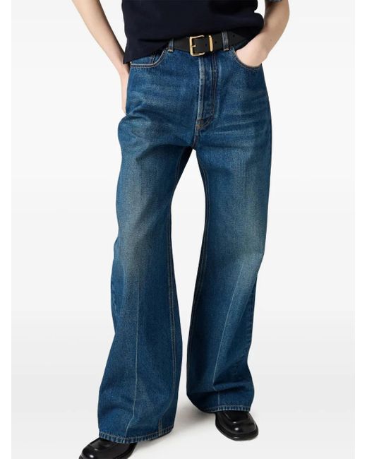 Jeans Con Applicazione di Miu Miu in Blue