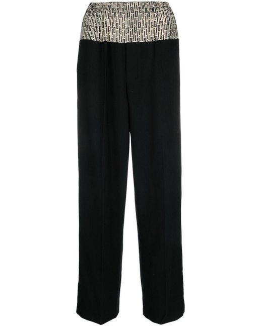 Pantalon de tailleur à logo imprimé Fendi en coloris Black
