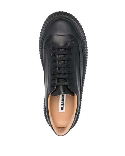 Jil Sander Black Low-Top Lace-Up Sneakers