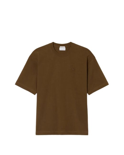Lacoste Brown Logo-Patch T-Shirt