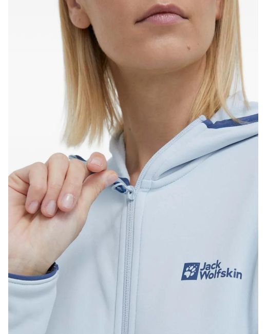Jack Wolfskin Blue Baiselberg Hooded Zip Hoodie