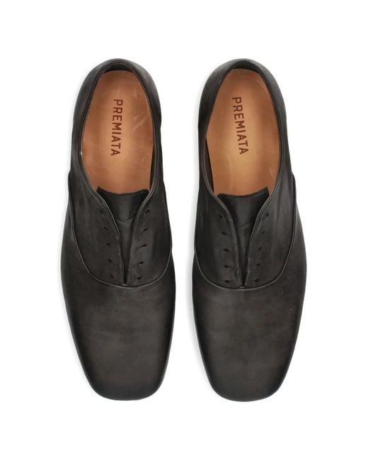 Premiata Black Leather Oxford Shoes for men