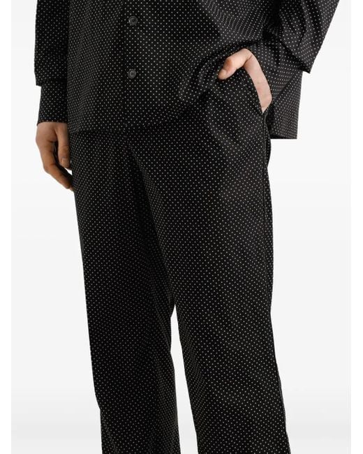 Dolce & Gabbana Black Micro-Dot Drawstring Trousers for men