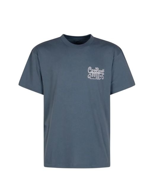 Carhartt Blue Logo-Print Cotton T-Shirt for men