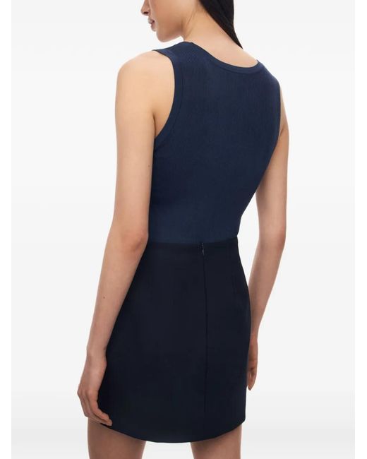 12 STOREEZ Blue Zoe Ribbed-Knit Tank Top