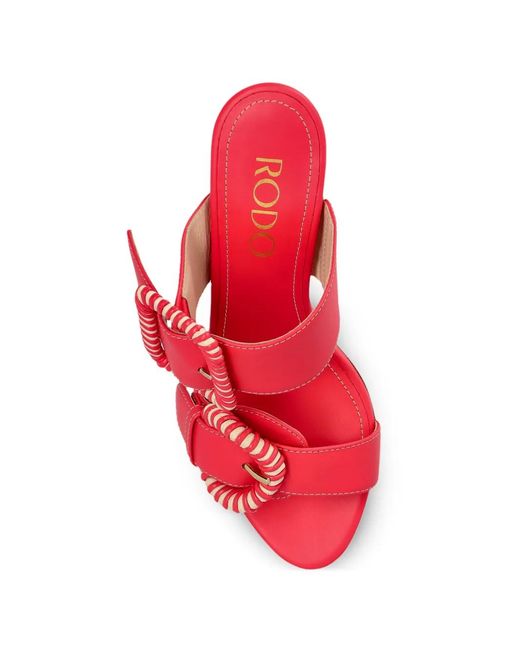Rodo Red Sandales En Cuir À Bride À Boucle