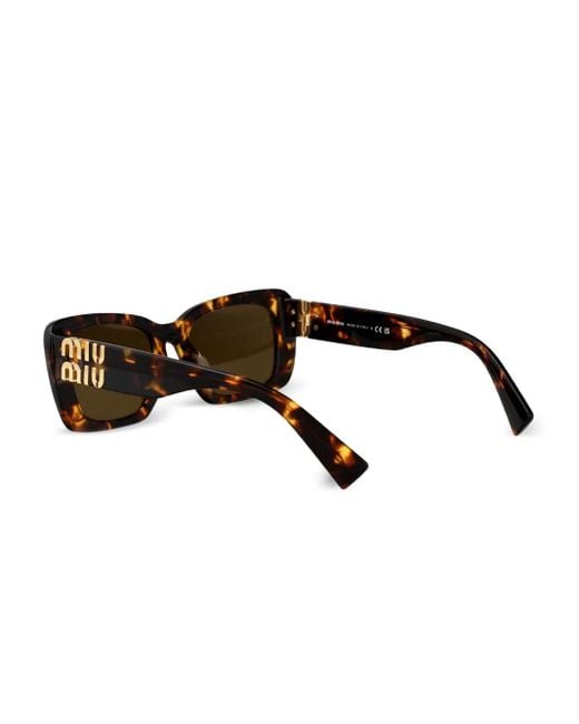 Miu Miu Brown Square-Frame Sunglasses