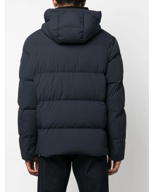 Woolrich Blue Padded Hooded Jacket for men