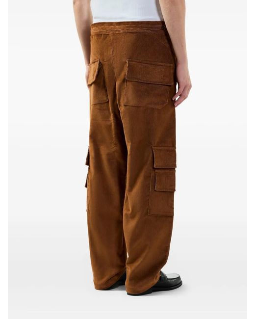 Gcds Brown Corduroy Straight-Leg Trousers for men