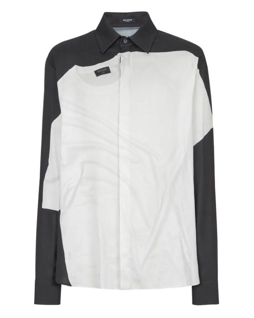 メンズ Balmain ポプリン シャツ Black
