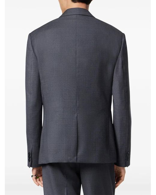 Versace Blue Checked Pocket Blazer for men